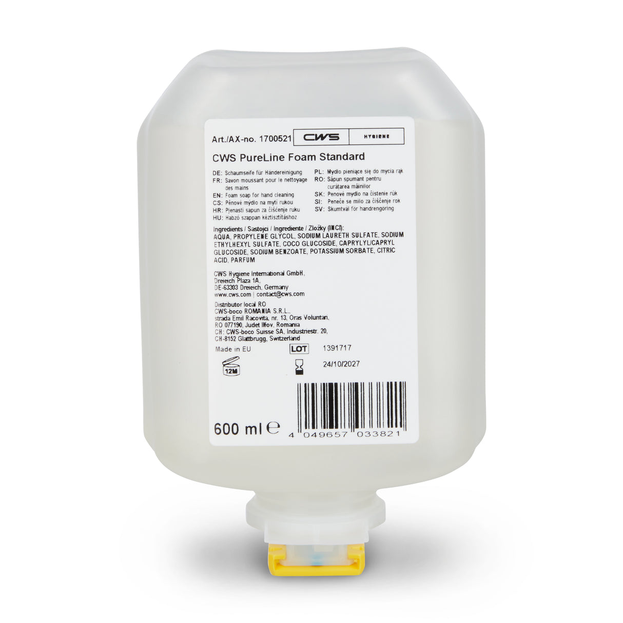 CWS PureLine Foam Standard Flasche á 600ml, 8er Pack