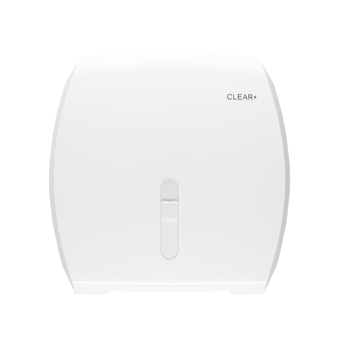 Clear+ Jumbo toilet paper dispenser white