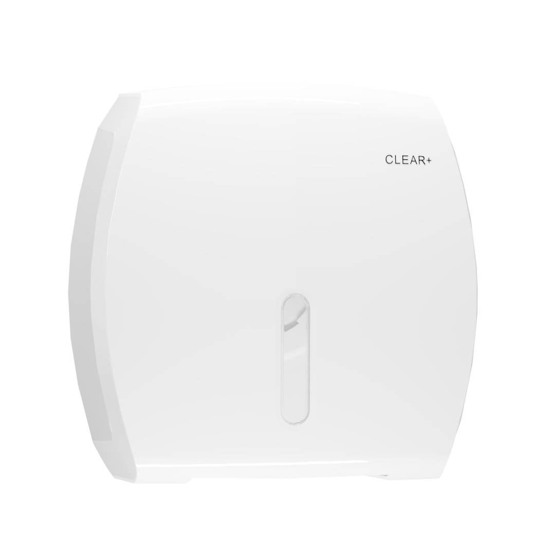 Clear+ Jumbo toilet paper dispenser white
