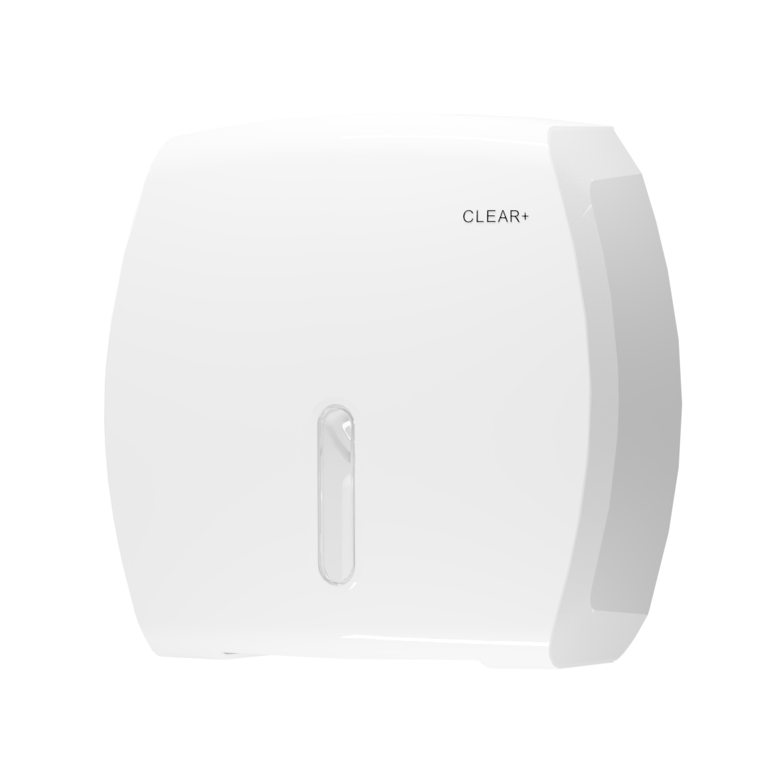 Clear+ Jumbo toilet paper dispenser white