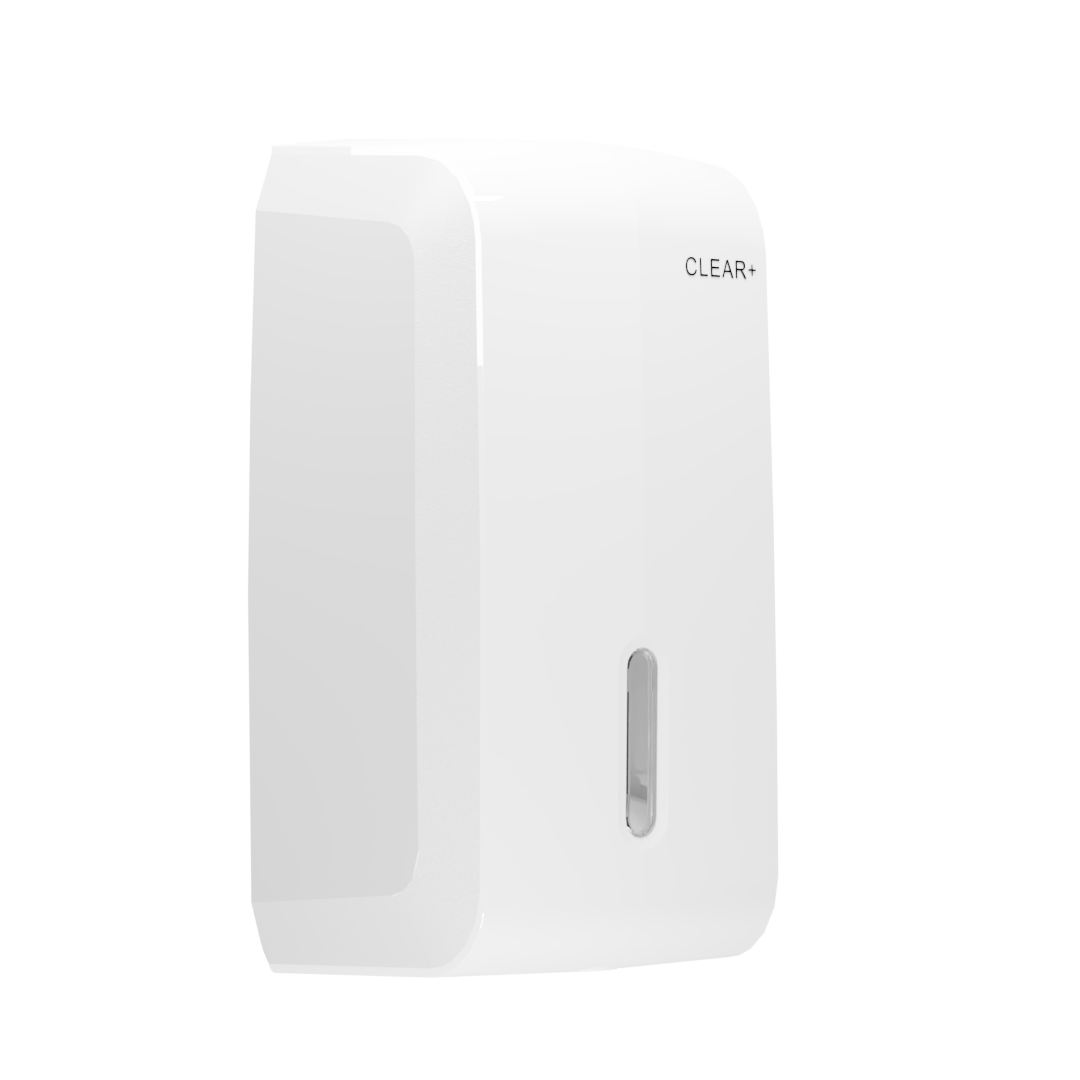 Clear+ single-sheet toilet paper dispenser