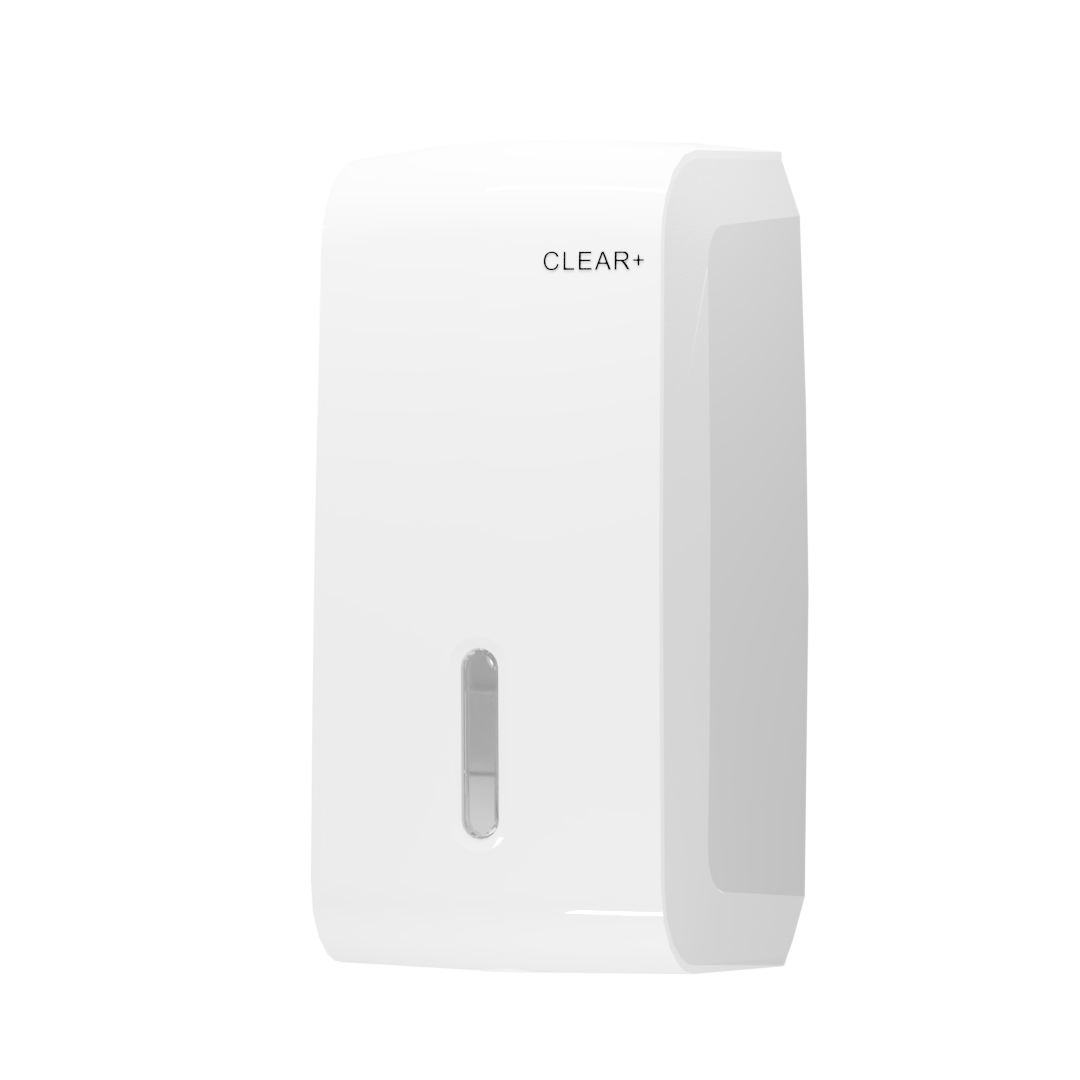Clear+ single-sheet toilet paper dispenser