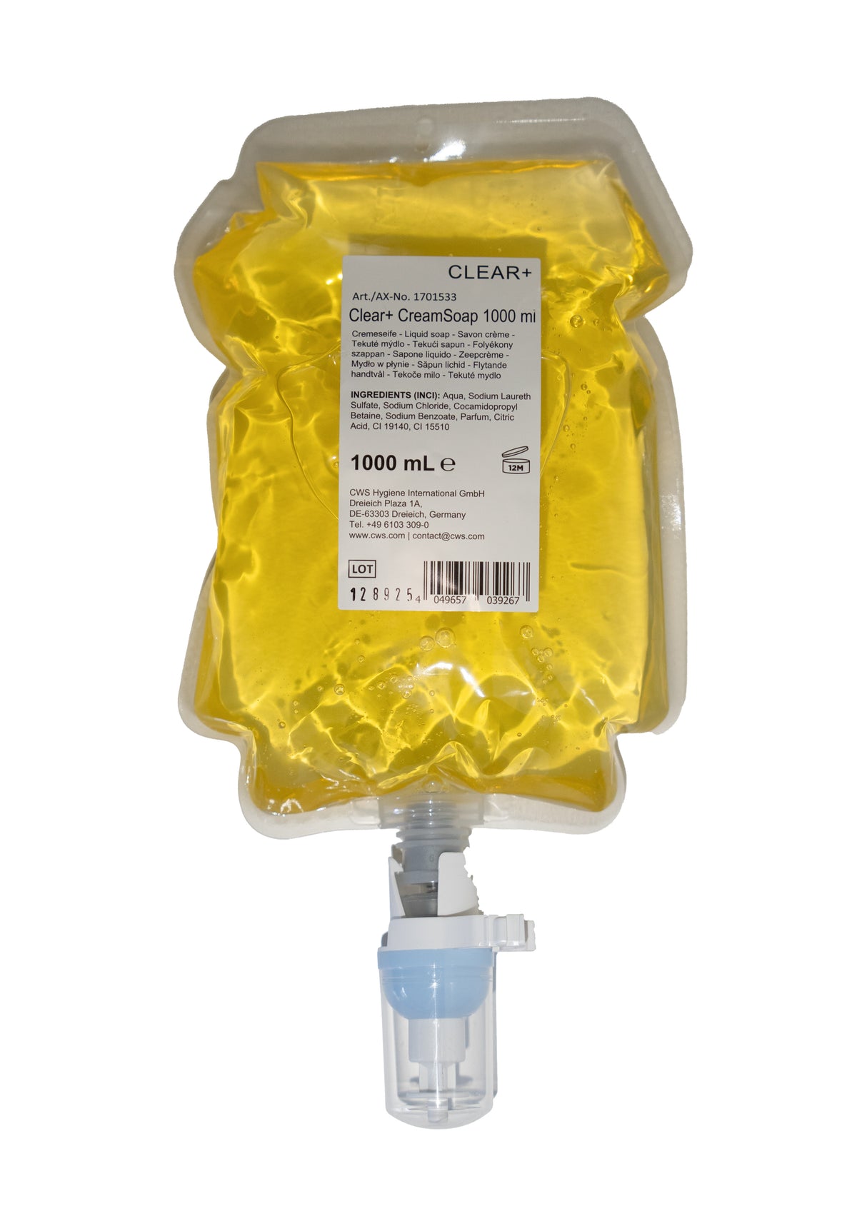 Clear+ cream soap pack of 4, 1000ml