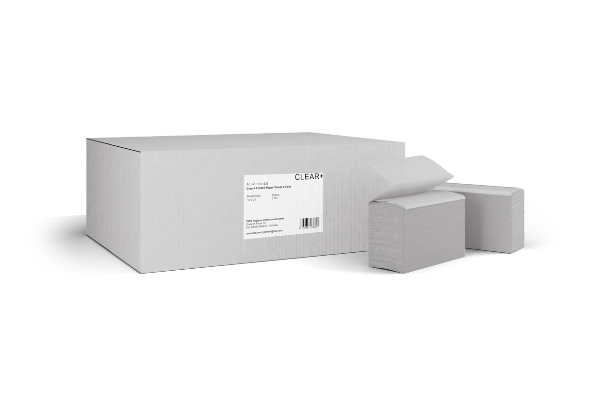 Clear+ Folding Paper Z-Fold, 150 Sheets, 25 Packs