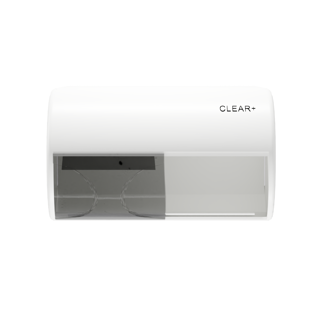 Clear+ toilet paper dispenser white