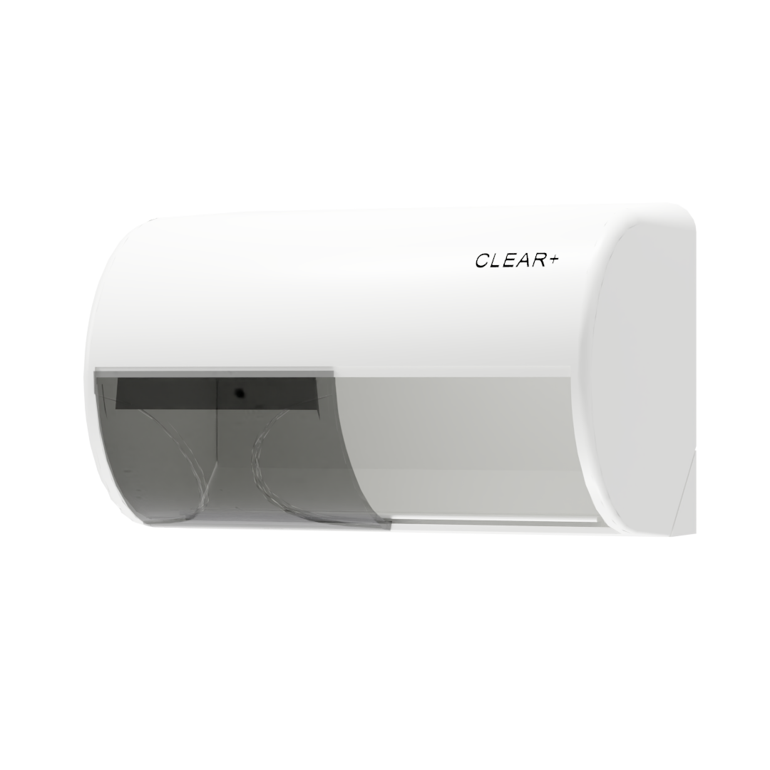 Clear+ toilet paper dispenser white