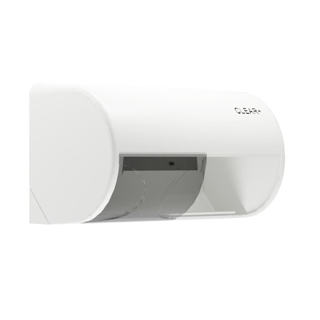 Clear+ toilet paper dispenser white
