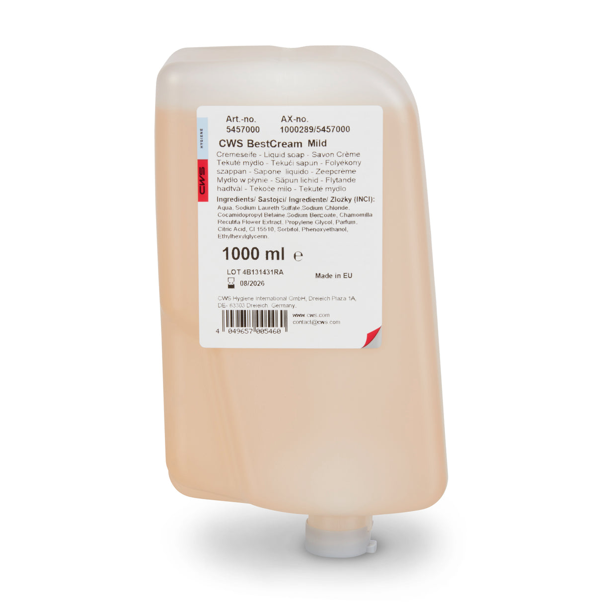 CWS ParadiseLine Soap Cream Best Cream Mild Pack of 12, 1000 ml.