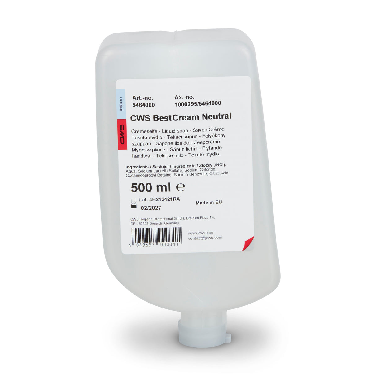 CWS ParadiseLine soap cream Best Cream Neutral pack of 12, 500 ml.