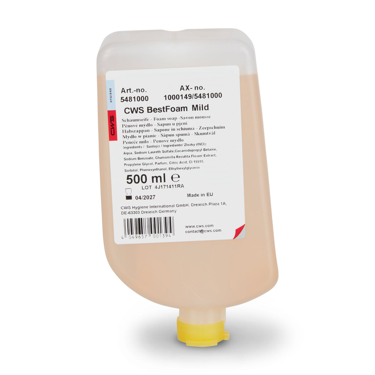 CWS ParadiseLine soap foam Best Foam Mild 12-pack, 500 ml.