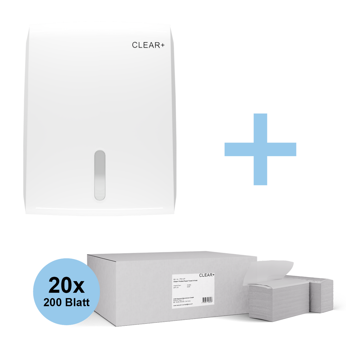 Clear+ Paper Towel Promotional Set | Folded Towel Dispenser & Folded Paper (4,000 Sheets)