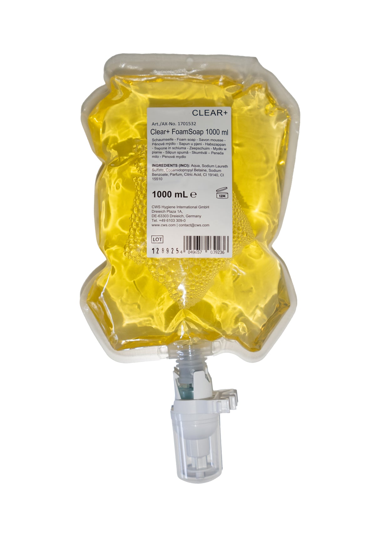 Clear+ foam soap, pack of 4, 1000ml