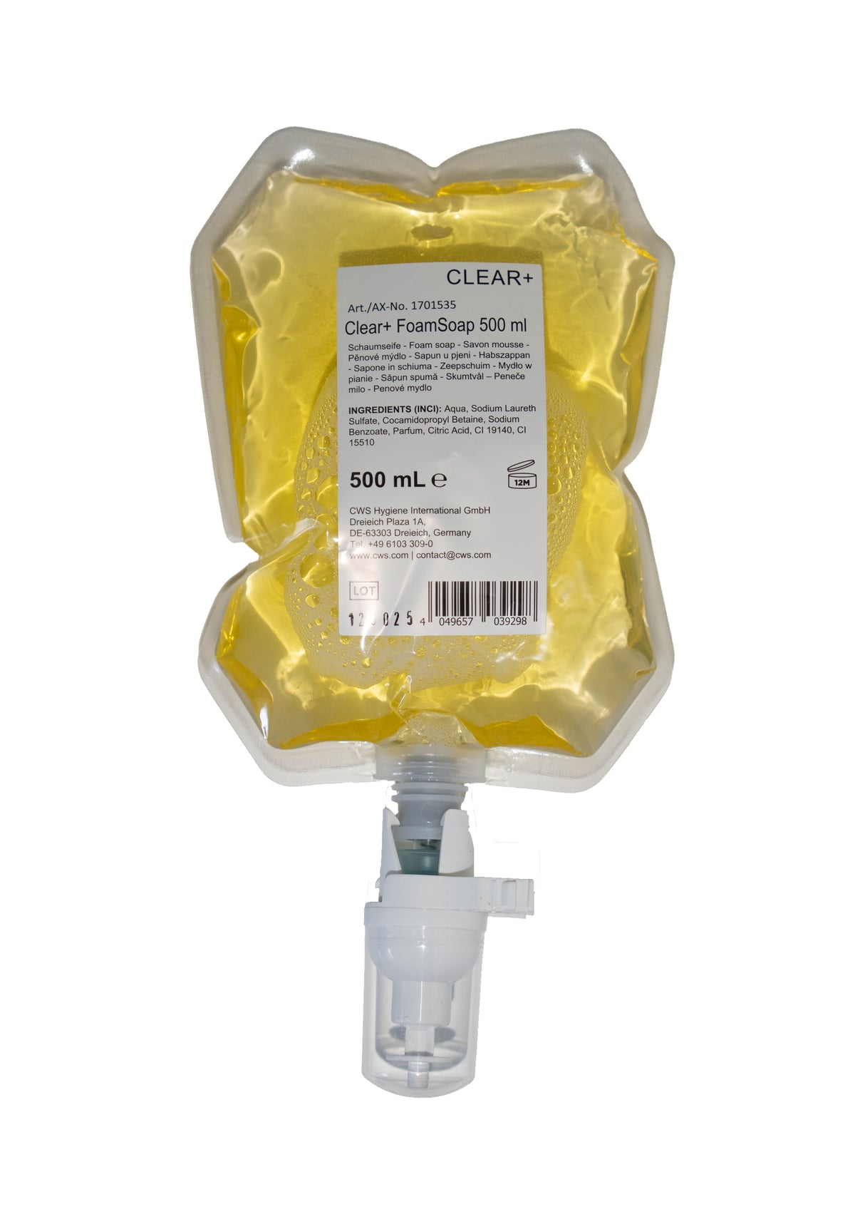 Clear+ foam soap pack of 6, 500ml