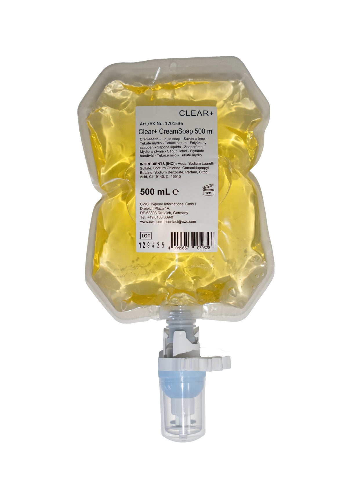 Clear+ cream soap, pack of 6, 500ml